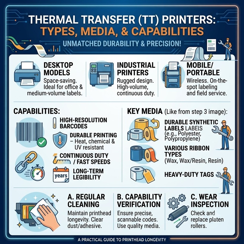 Thermal Transfer (TT) Printers: Types, Media, and Capabilities