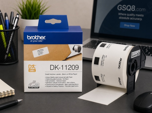 Brother DK-11209 Label Roll – Black on White - 800 Labels per Roll