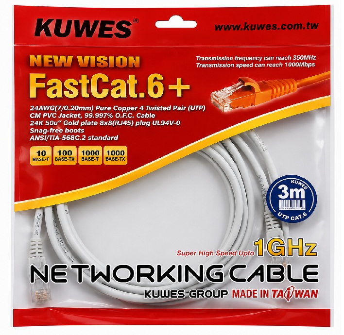Patch Cord Cat6+ Cable 3 Meter Kuwes