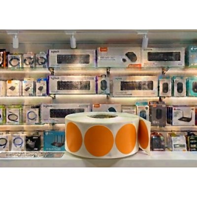 25mm Orange DT Labels Round 1000/roll C-40