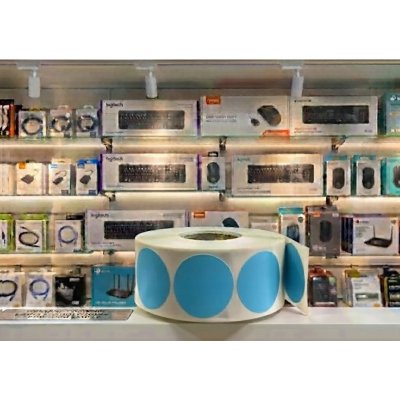 25mm Sky Blue DT Labels Round 1000/roll C-40