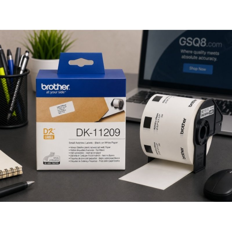Brother DK-11209 Label Roll – Black on White - 800 Labels per Roll - Brother | Gold Star Kuwait - Gold Star Computer Kuwait