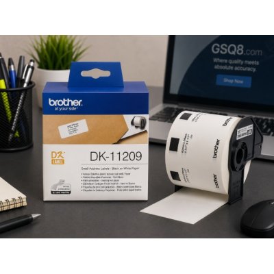 Brother DK-11209 Label Roll – Black on White - 800 Labels per Roll