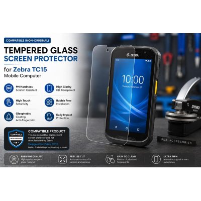 Compatible Premium Tempered Glass Screen Protector for Zebra TC15