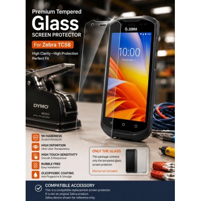 Compatible Premium Tempered Glass Screen Protector for Zebra TC58