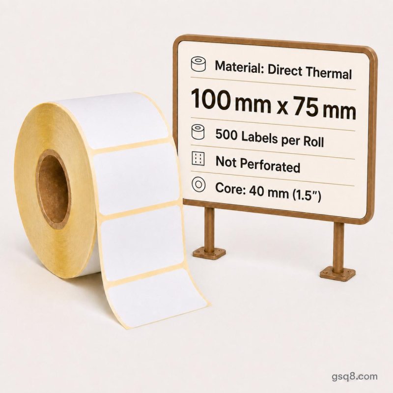 Direct Thermal labels 100mm x 75mm | Gold Star Kuwait - Gold Star Computer Kuwait