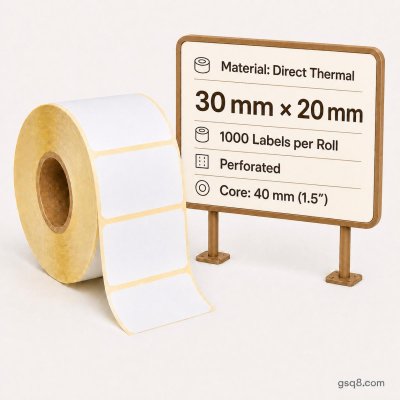 Direct Thermal labels DT 30mm x 20mm