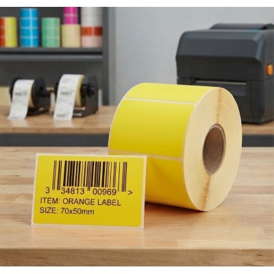Direct Thermal YELLOW 70mm x 50mm 960/roll C-40