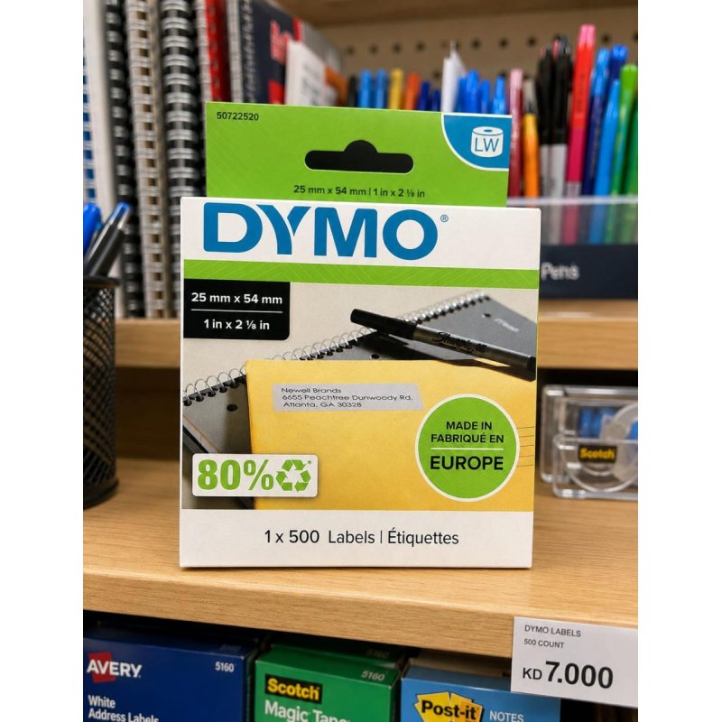 Dymo Dymo 11352 / S0722520 Compatible Labels - 25mm x 54mm (5411313113526) - Gold Star Computer Kuwait