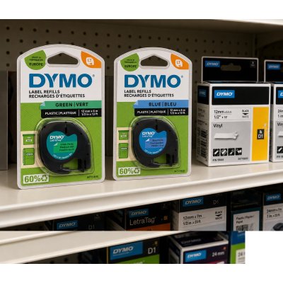 Dymo LT Blue Plastic Label Refills 12mm x 4m 1/2in x 13 ft