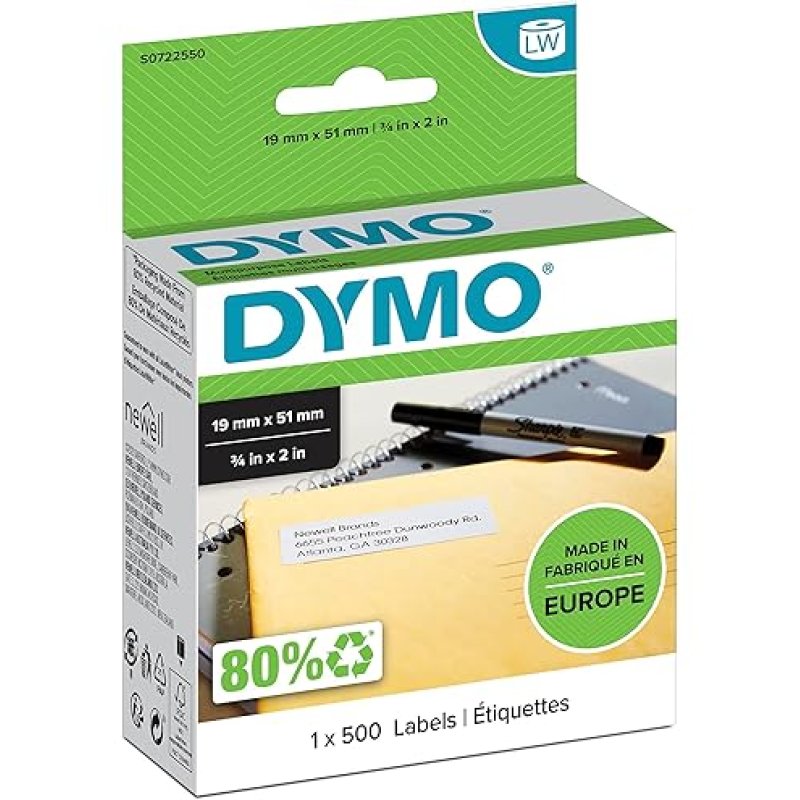 Dymo LW 25mm x 54mm 1in x 2 1/8 500 labels/roll - Dymo | Gold Star Kuwait - Gold Star Computer Kuwait