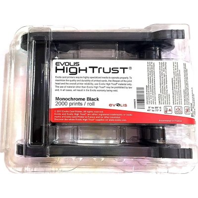 Evolis High Trust Ribbon Monochrome BLACK Up to 2000 prints per roll RCT023NAA