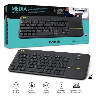 Logitech Wireless Keyboard K400 Plus With Touchpad Combo – Arb/Eng