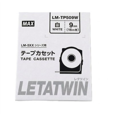 MAX Letatwin LM-TP509W White Label Tape - 9mm