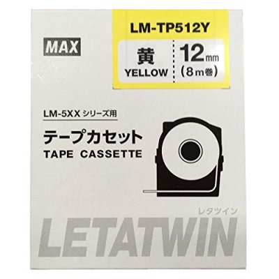MAX Letatwin LM-TP512Y Yellow Label Tape - 12mm