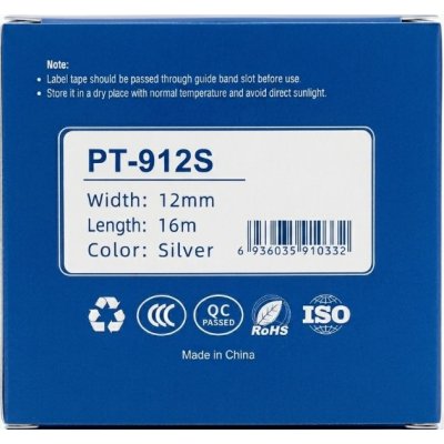 PT-912S Tape Cassette Silver 12mm x 16m