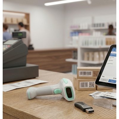 Syble 2D Barcode Scanner USB – Healthcare White Scanner