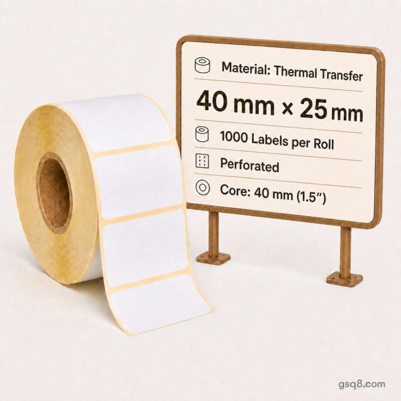 Thermal transfer labels 50mm x 25mm - Gold Star Computer Kuwait