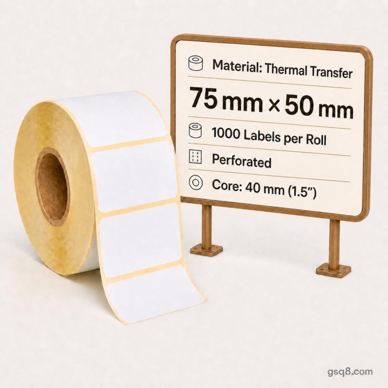 75mm x 50mm Thermal Transfer labels - Gold Star Computer Kuwait